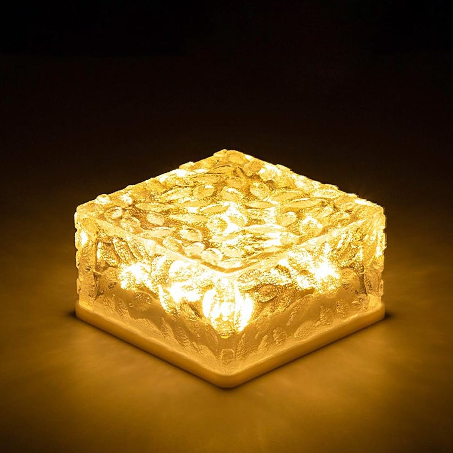 8557solar Ice Cube Shaped Garden Light Ice Cube Shaped Garden Warm Light Outdoor Solar Garden Decorative Lights For Walkway Pathway Backyard Christmas Decoration Parties Wukusy