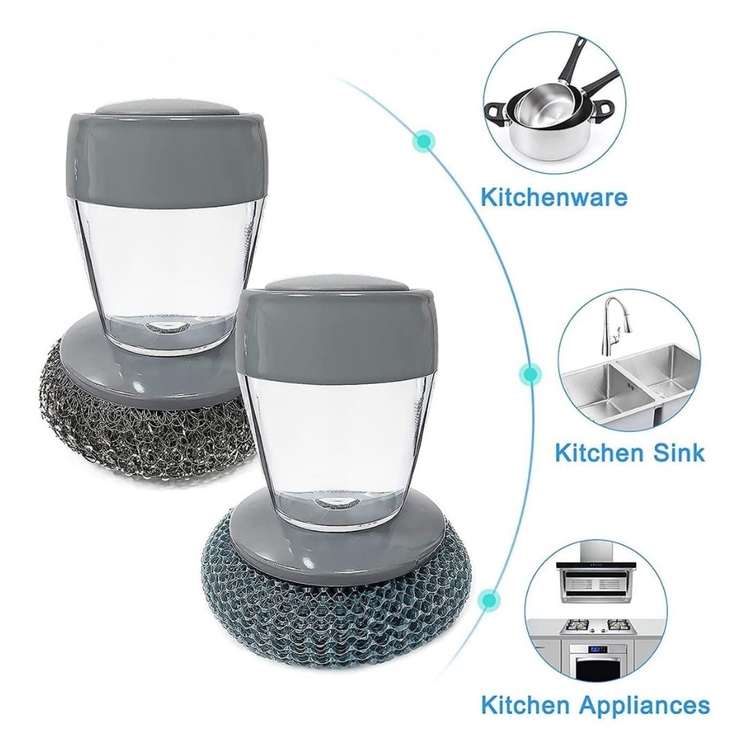 2 in 1 Liquid Soap Dispensing Palm Brush