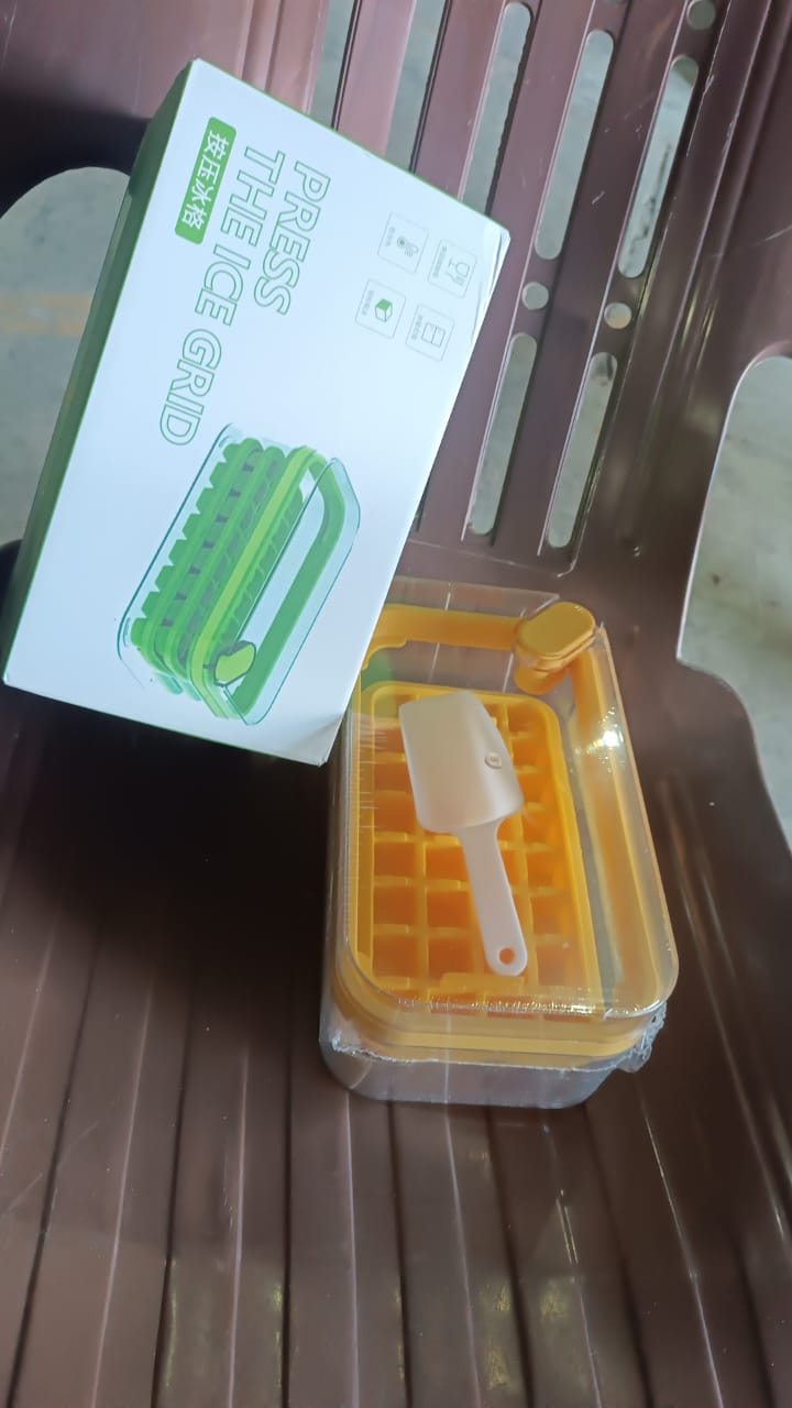 Ice Cube Tray with Lid 32 Grid, Storage Box Kitchen Bar Tool (1 Pc) Your Brand