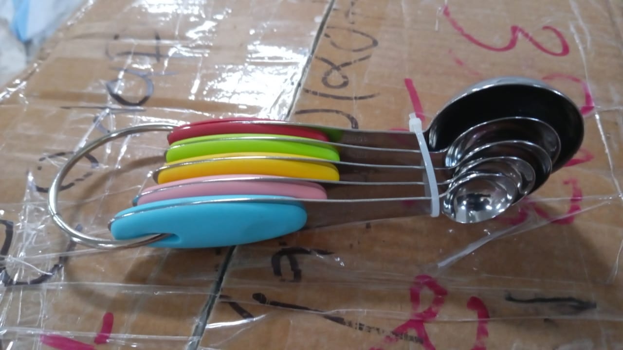 Measuring Cups and Spoons Stackable Set with Silicone Handle(5 Pc Set) Your Brand