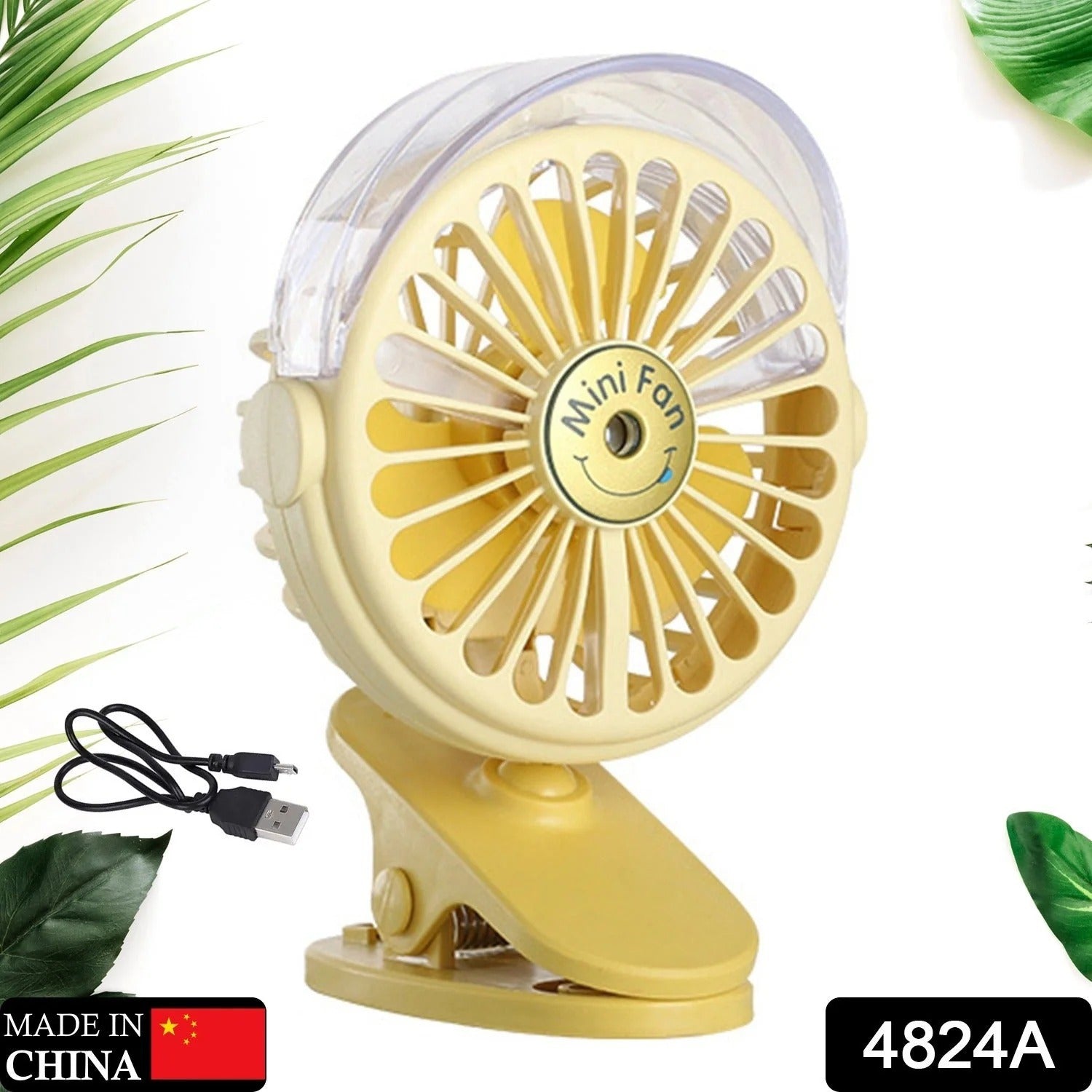 Clip Desk Fan Portable Wind Desktop Table Cooling Fan in Single Button, Adjustment Mini Personal Fan for Home Desktop Office Car Indoor Outdoor Travel (Battery Not Include) Your Brand