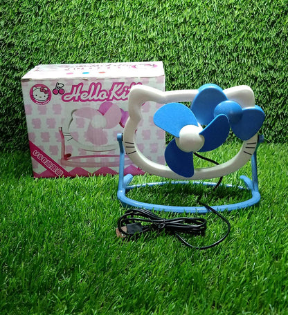 HELLO KITTY CARTOON FAN CUTE BRIGHT COLOR DESKTOP OFFICE USB MINI FAN PERSONAL DESKTOP FAN (Battery Not Include) Your Brand