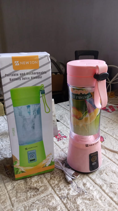 Multi-Purpose Portable USB Electric Juicer 6-Blades, Protein Shaker, Blender Mixer Cup (380 ML) Your Brand