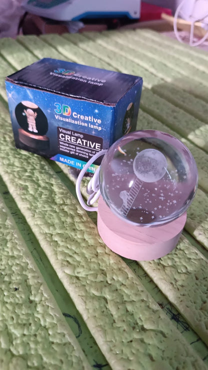 3D Crystal Ball lamps With Base  (1 Pc) Your Brand