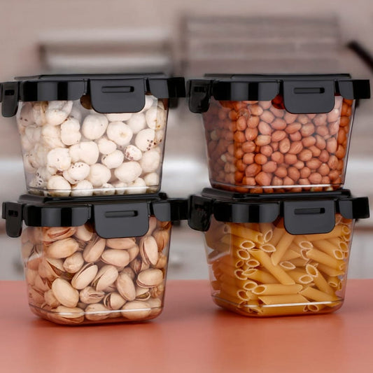 Plastic Food Storage Containers With Lid (4 Pcs Set  500 Ml) Wukusy