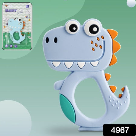 Silicone Dinosaur Teether For Baby (1 Pc  Mix Design  Color) Wukusy