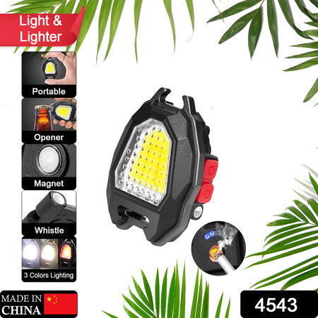 4543 Portable Triangular Shaped Emergency Camping Flashlight With Cigarette Lighter Lumens Rechargeable Waterproof Portable Led Light Camping Keychain 6lighting Modes With Strong Magnet 3 Color Lighting For Travel Camping Walking Wukusy