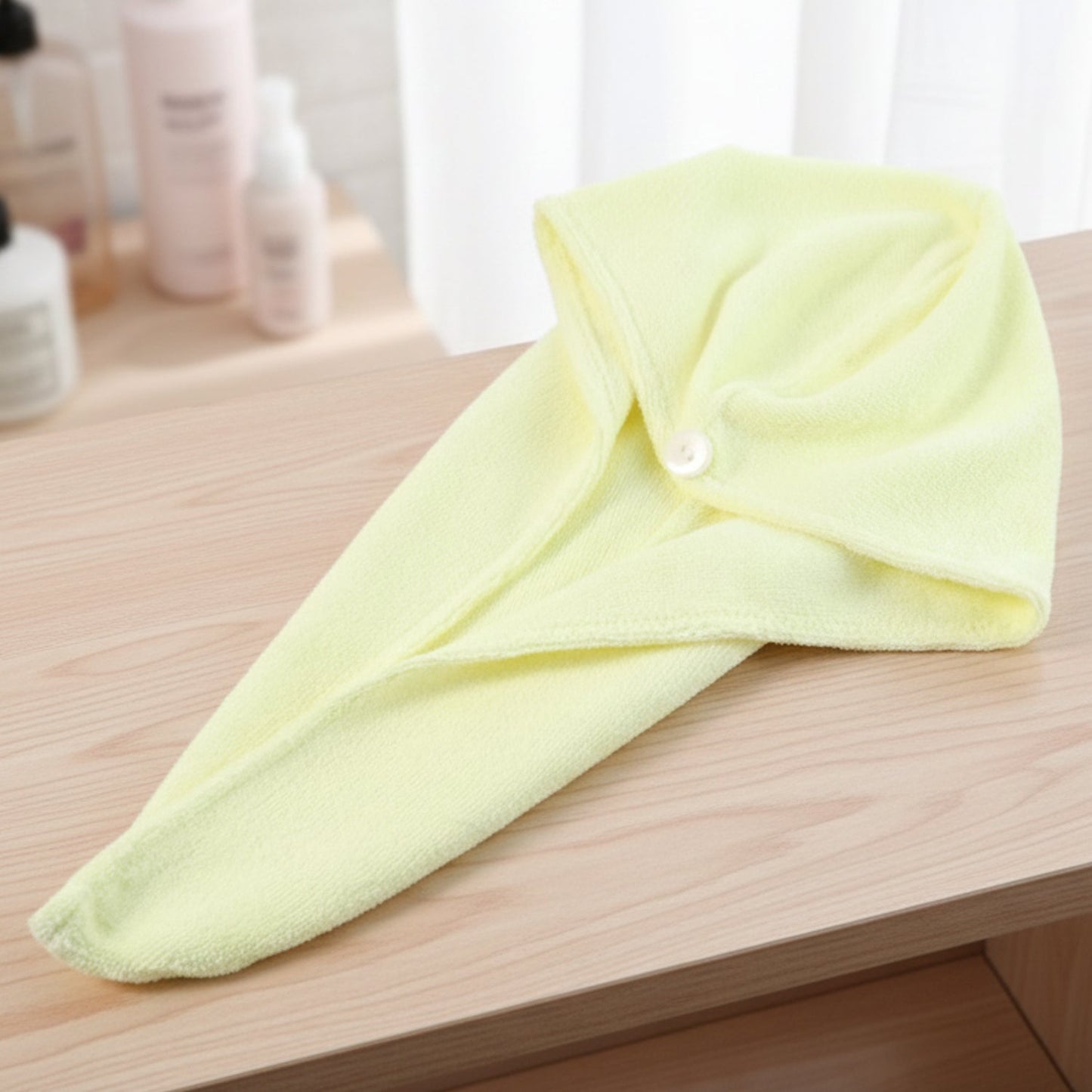 Quick Turban Hair-Drying Absorbent Microfiber Towel (1 Pc / Mix Design)