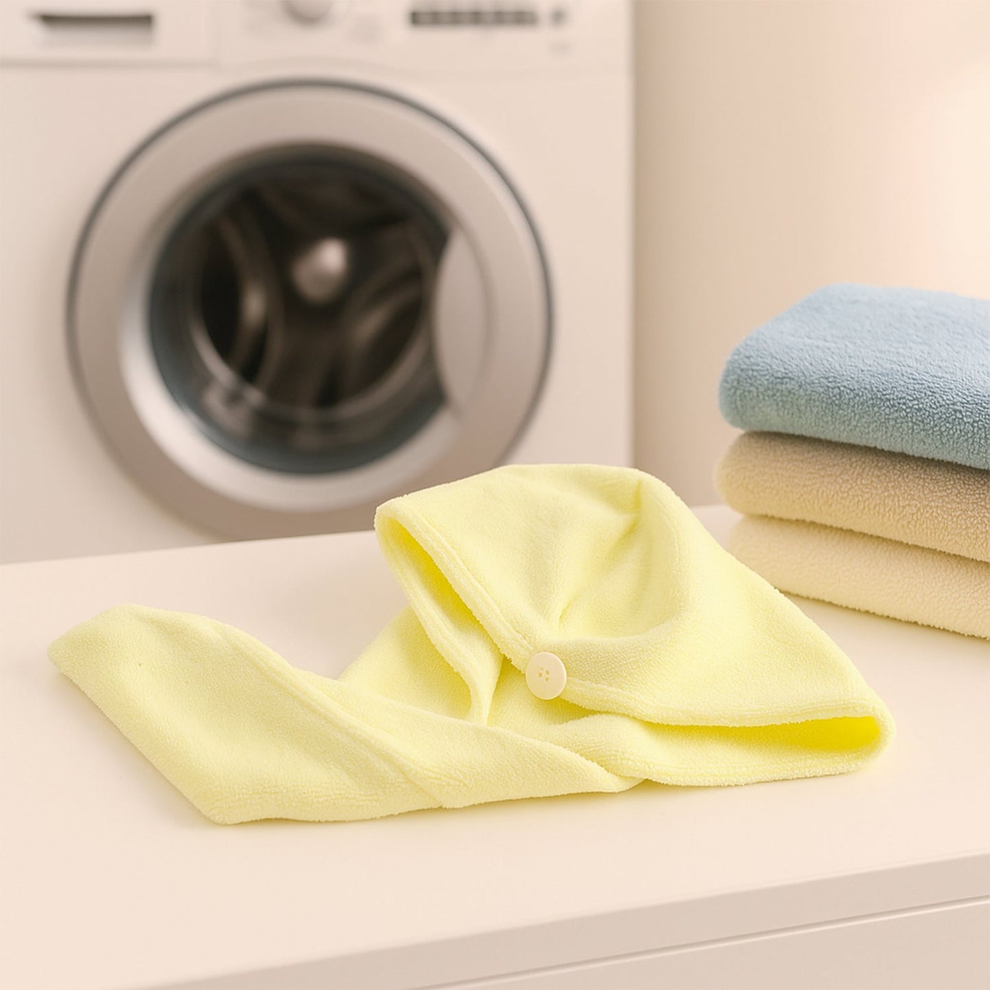 Quick Turban Hair-Drying Absorbent Microfiber Towel (1 Pc / Mix Design)