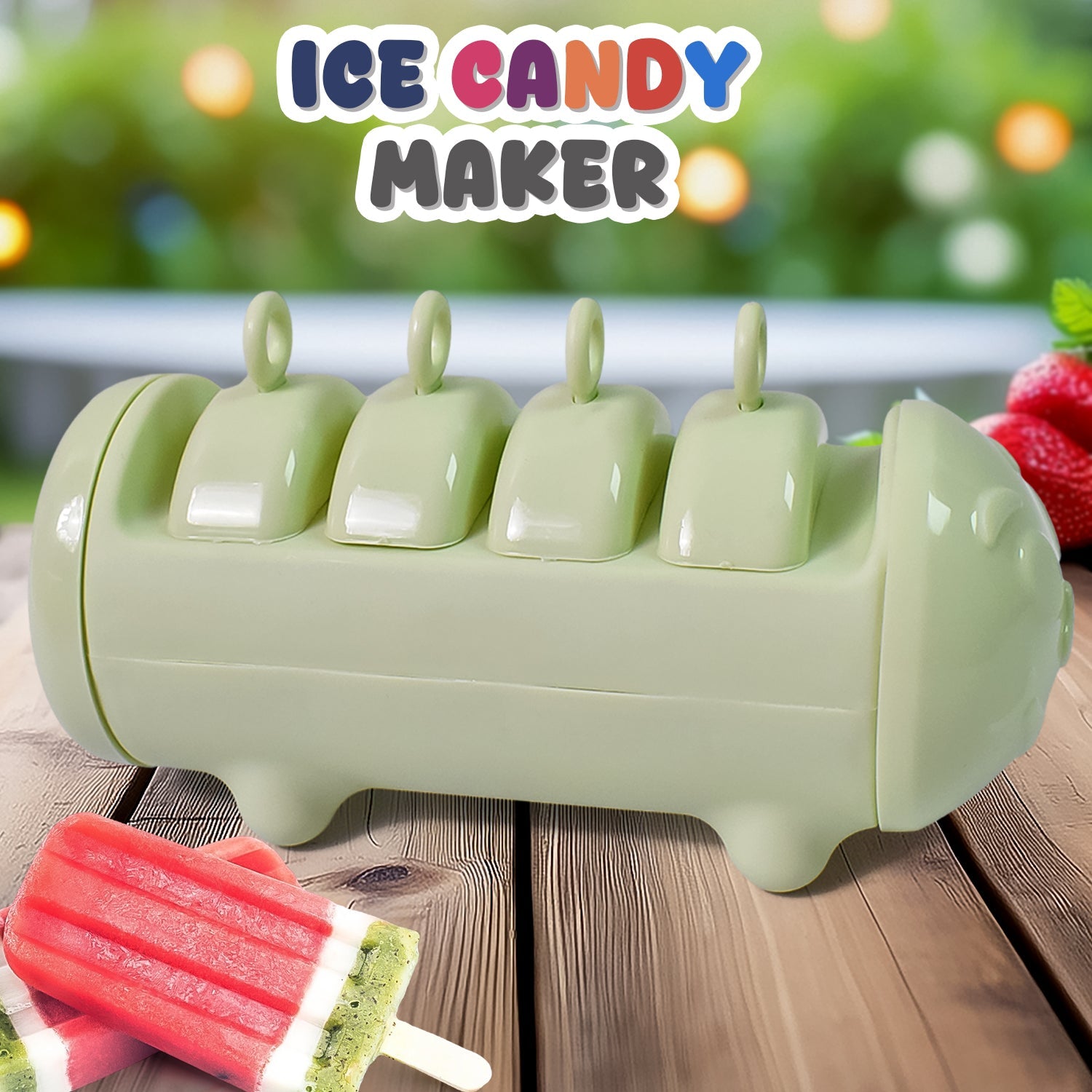 Plastic Ice Candy Maker 4 Compartment  Grid Kulfi Candy (1 Pc) Wukusy