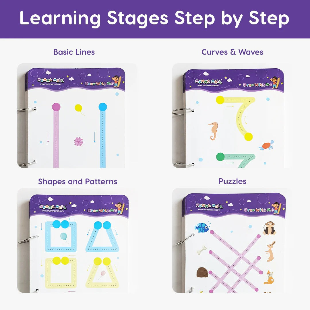 Reusable Tracing Book With 68 Pages + FREE Learning 2000+ pages PDF worksheet for kids📚 shopbyte