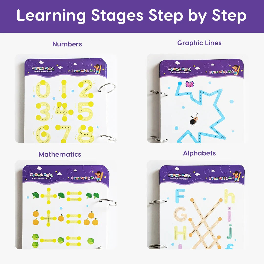 Reusable Tracing Book With 68 Pages + FREE Learning 2000+ pages PDF worksheet for kids📚 shopbyte
