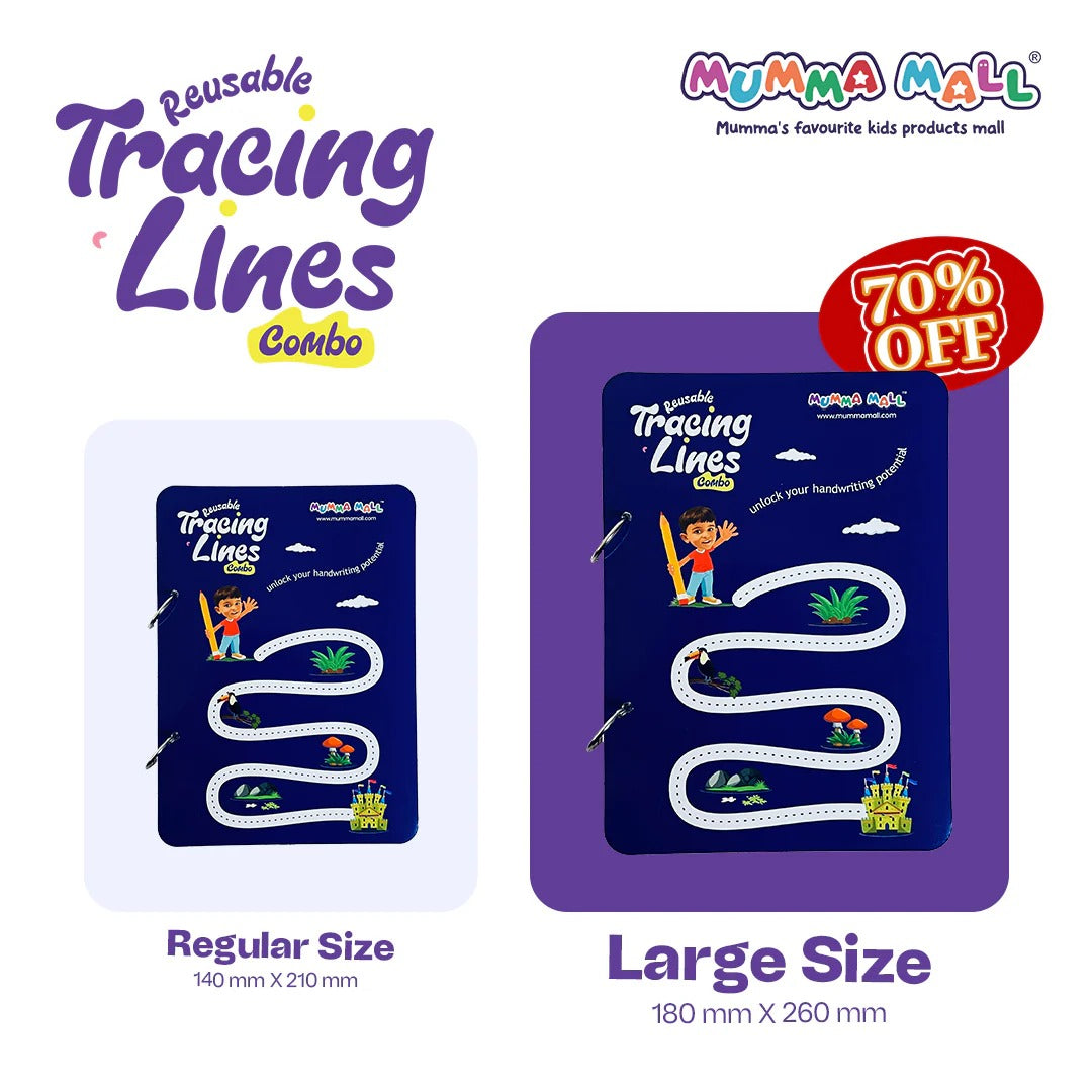 Reusable Tracing Book With 68 Pages + FREE Learning 2000+ pages PDF worksheet for kids📚 shopbyte