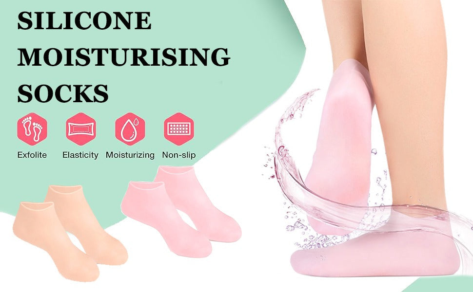 Moisturizing Silicone Soft Gel Heel Socks for Dry Cracked Feet shopbyte