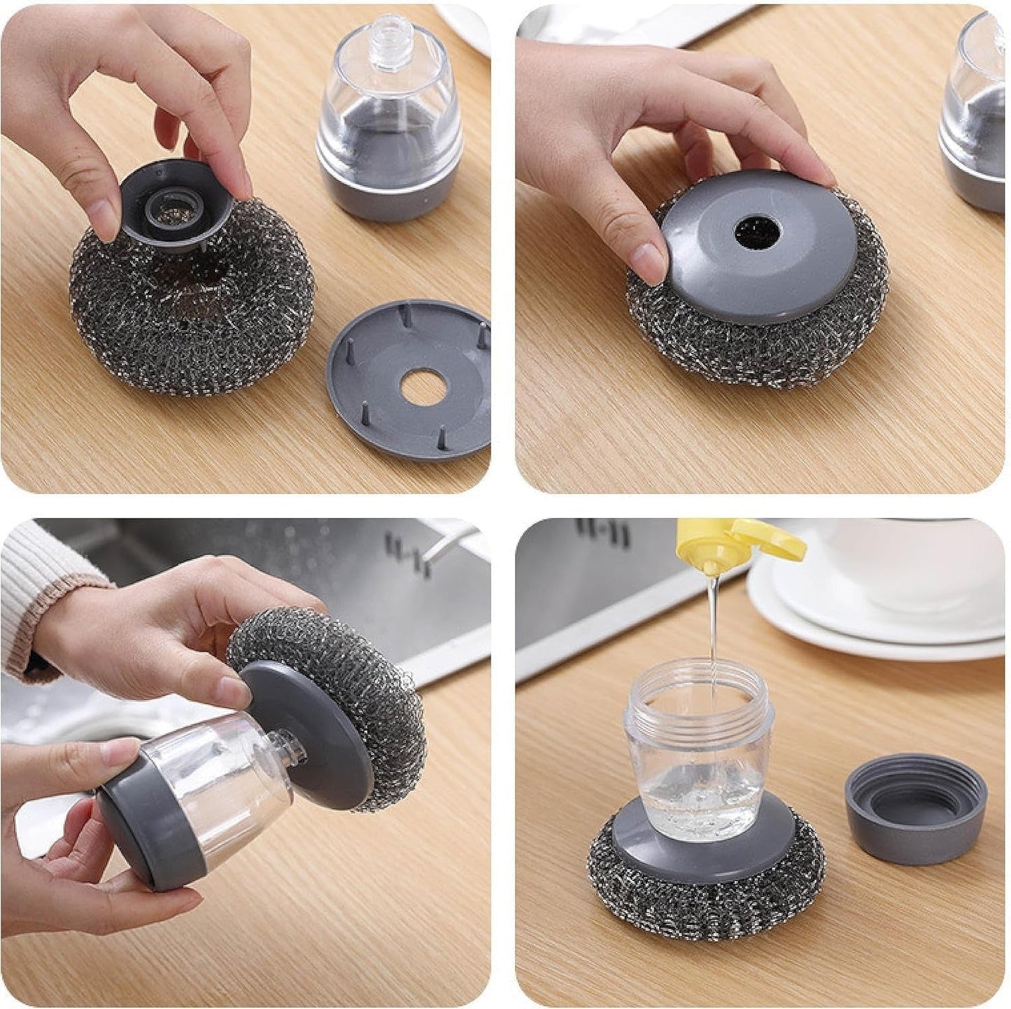 2 in 1 Liquid Soap Dispensing Palm Brush