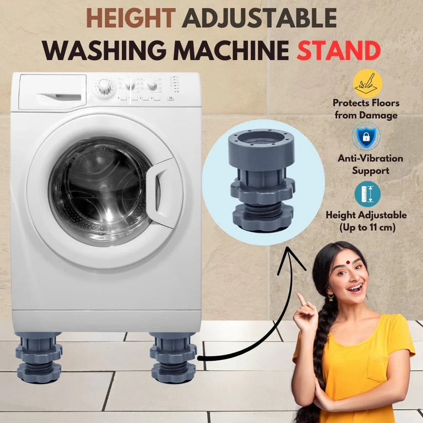 Height Adjustable Washing Machine Stand (Pack Of 4) shopbyte
