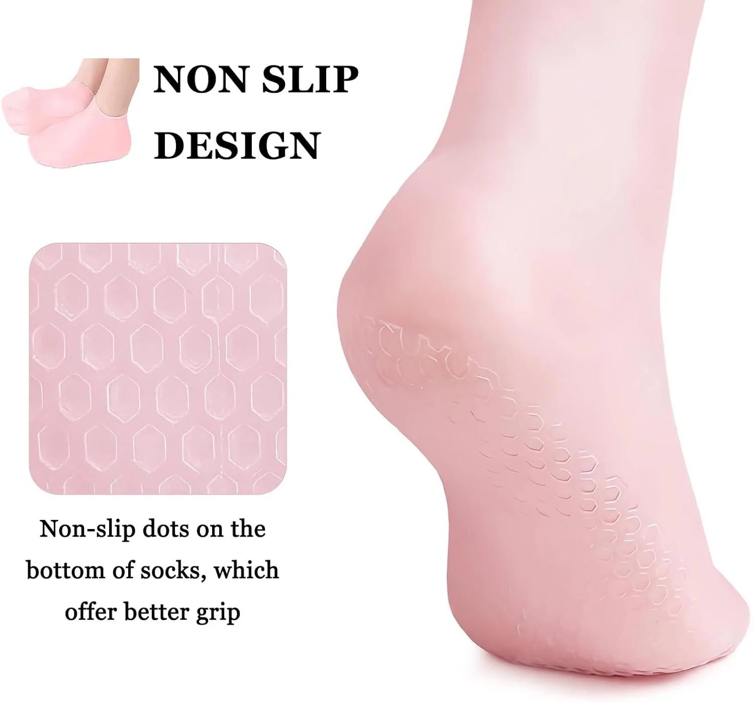 Moisturizing Silicone Soft Gel Heel Socks for Dry Cracked Feet shopbyte