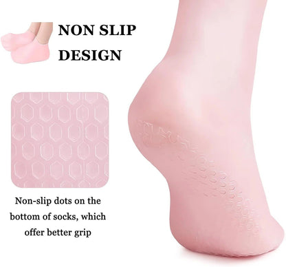 Moisturizing Silicone Soft Gel Heel Socks for Dry Cracked Feet shopbyte