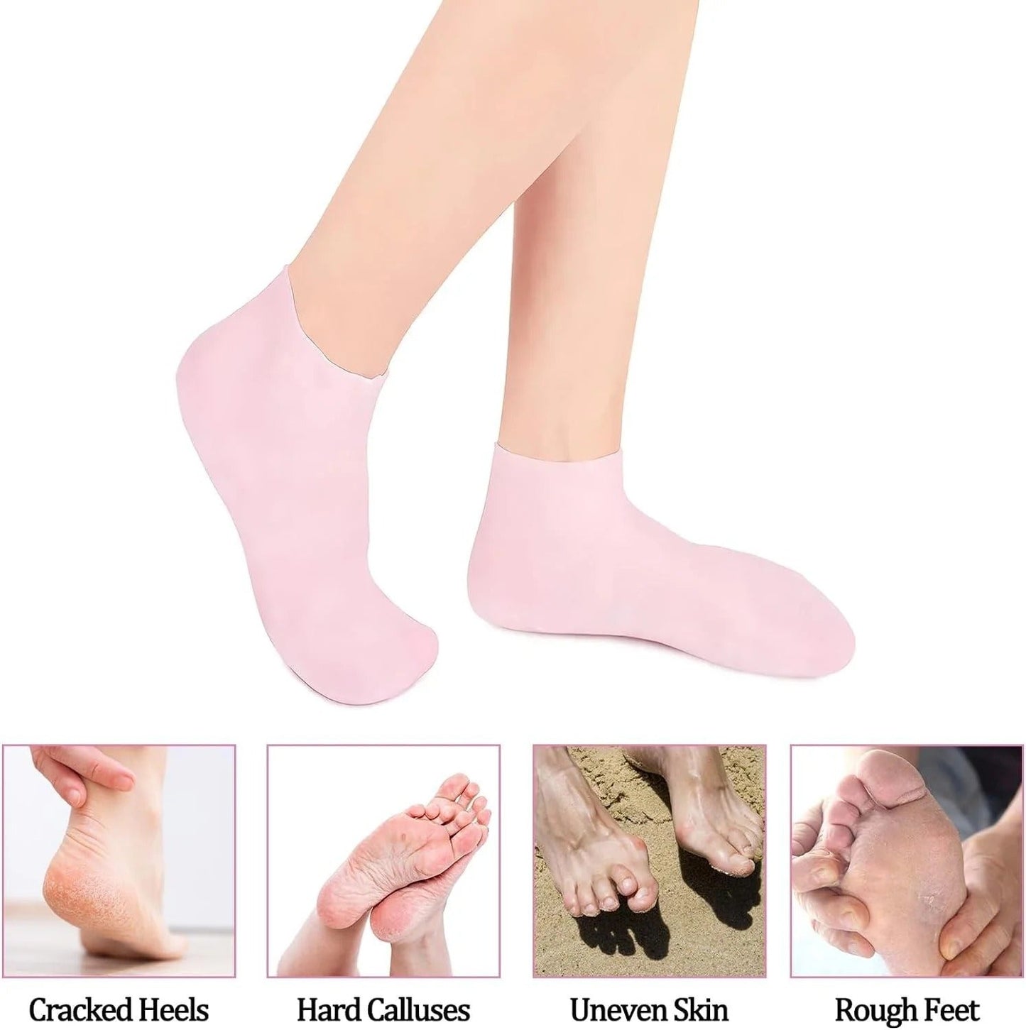 Moisturizing Silicone Soft Gel Heel Socks for Dry Cracked Feet shopbyte