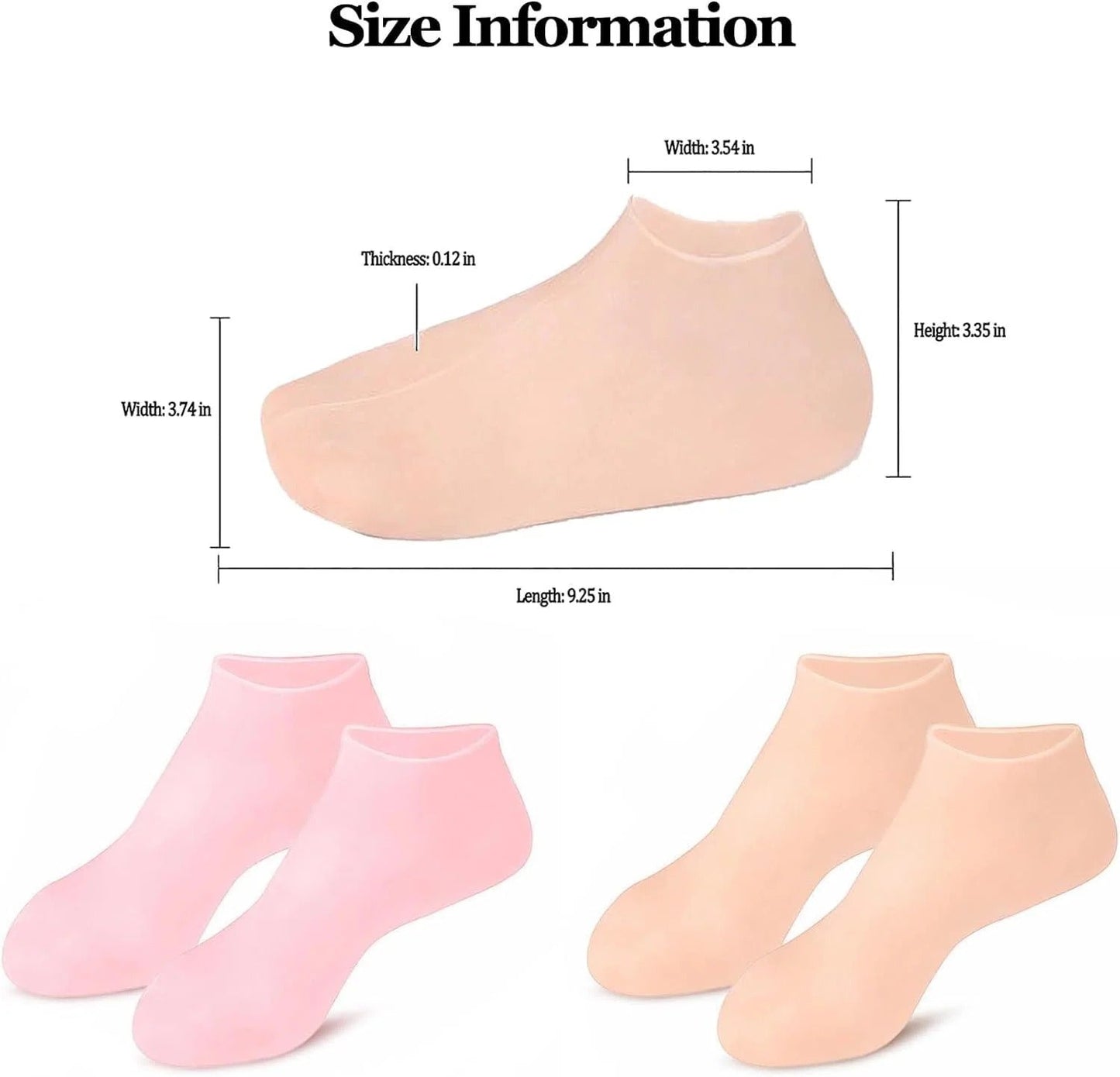 Moisturizing Silicone Soft Gel Heel Socks for Dry Cracked Feet shopbyte