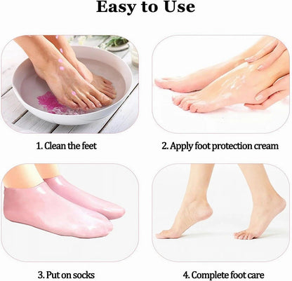 Moisturizing Silicone Soft Gel Heel Socks for Dry Cracked Feet shopbyte