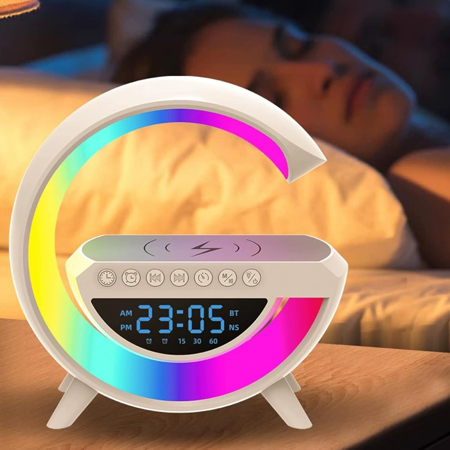G Lamp Speaker - 3-in-1 Bluetooth Speaker With Fast Wireless Charging (1 Pc) Wukusy