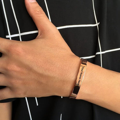 Customized  Personalized Stylish Kada Bracelet (1 Pc  Rose Gold Copper) Wukusy