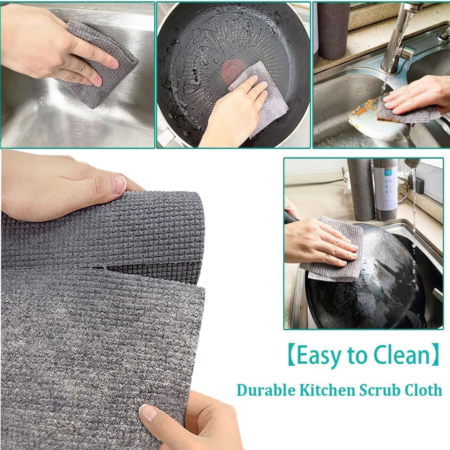8190 Durable Kitchen Scrub Cloth Microfiber Cleaning Cloth Roll Kitchen Wear-resistant Cloth 2022cm Multipurpose Cleaning Cloths For Kitchen (1pc) Wukusy