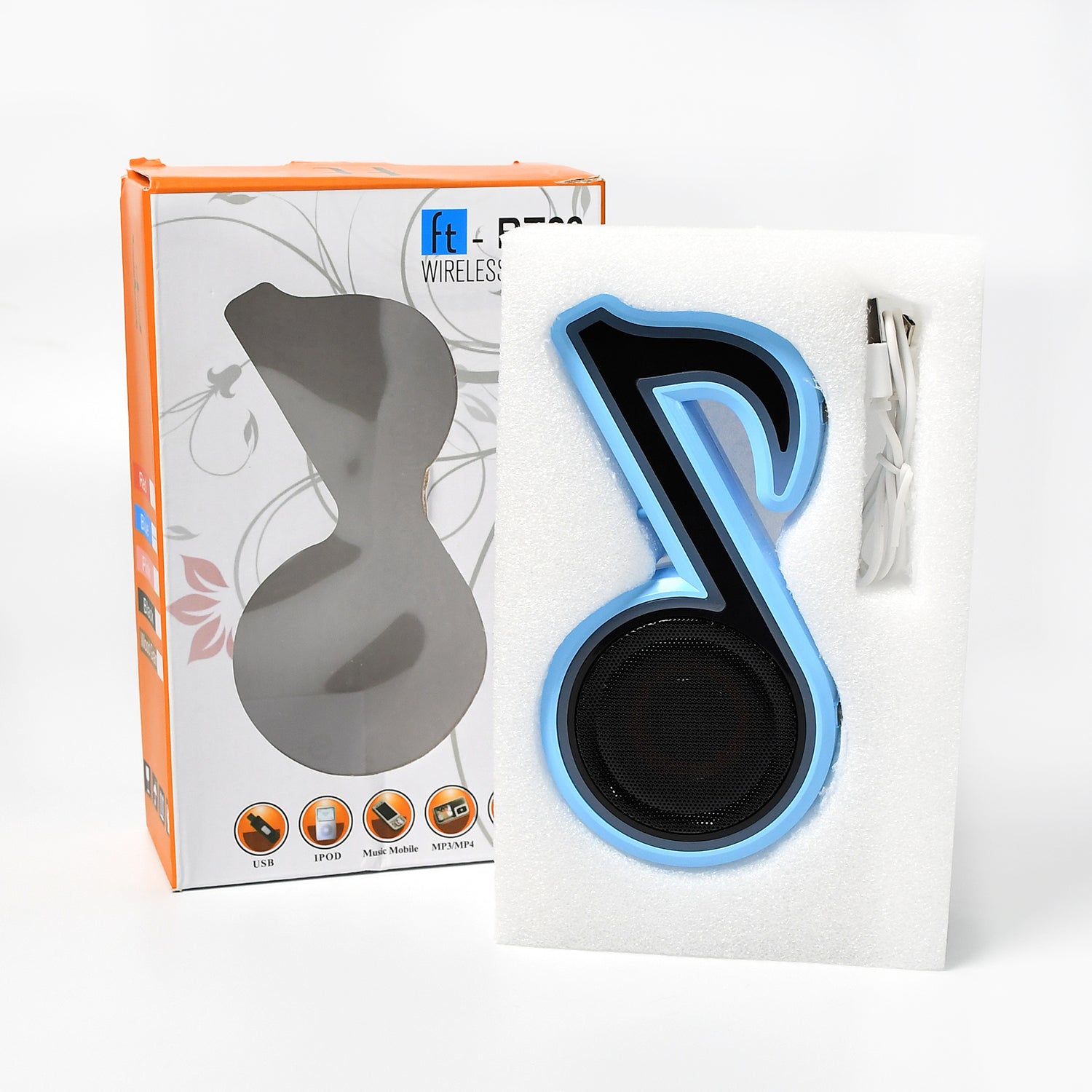 Mini Portable Music Note Shape Speaker Subwoofer Colorful Musical Note LED Lighting Sound For Creatives Gift Computer Phone Sound Equipment Bluetooth speaker (Media Player) Your Brand