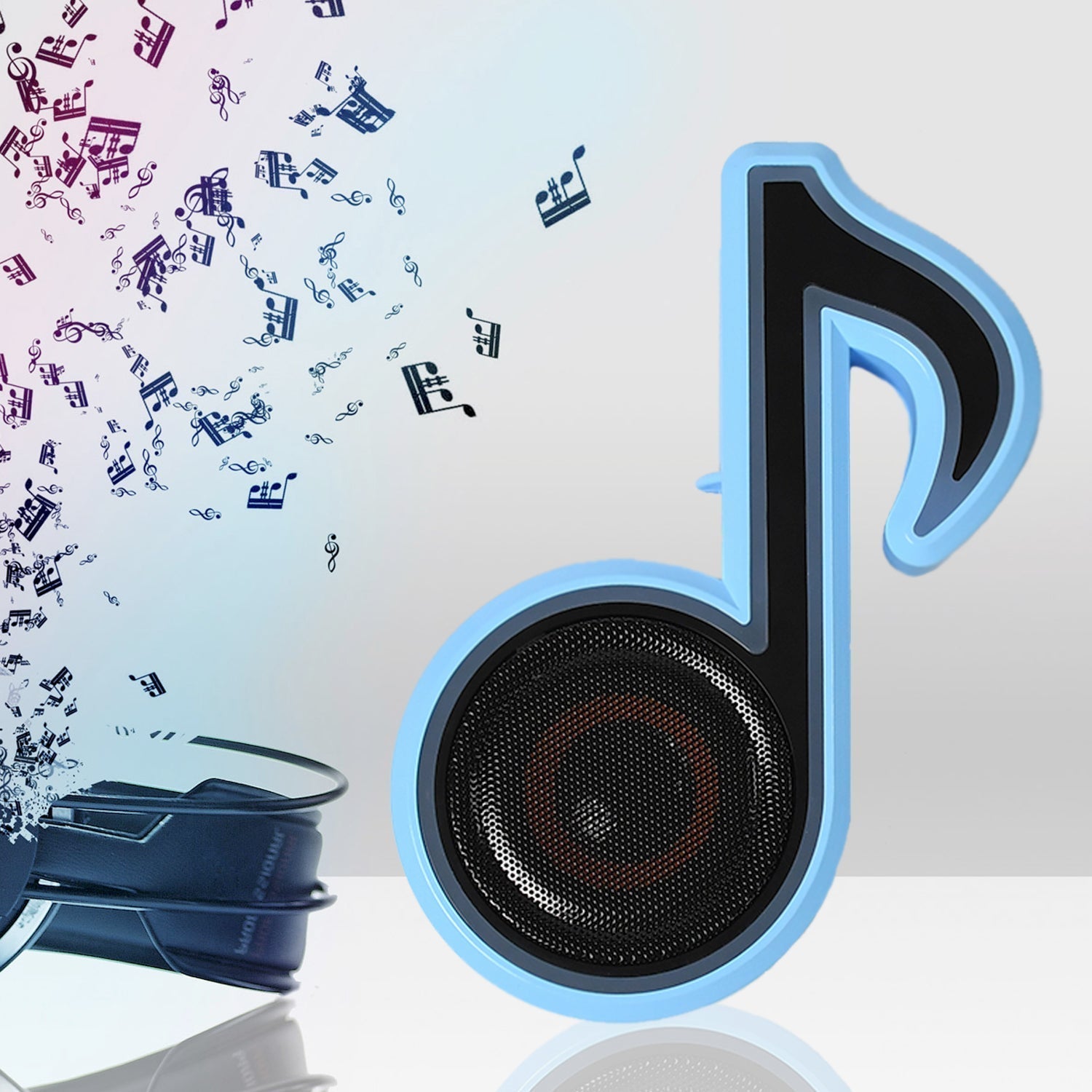 Mini Portable Music Note Shape Speaker Subwoofer Colorful Musical Note LED Lighting Sound For Creatives Gift Computer Phone Sound Equipment Bluetooth speaker (Media Player) Your Brand
