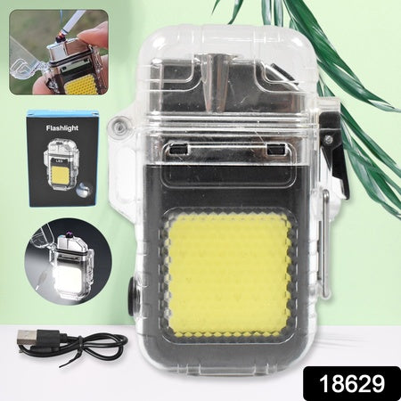 Usb Rechargeable Electric Lighter  3 Modes Cob Flashlight (1 Pc) Wukusy
