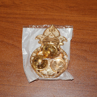 Traditional Golden Lord Ganesha Kumkum Dish  (1 Pc)