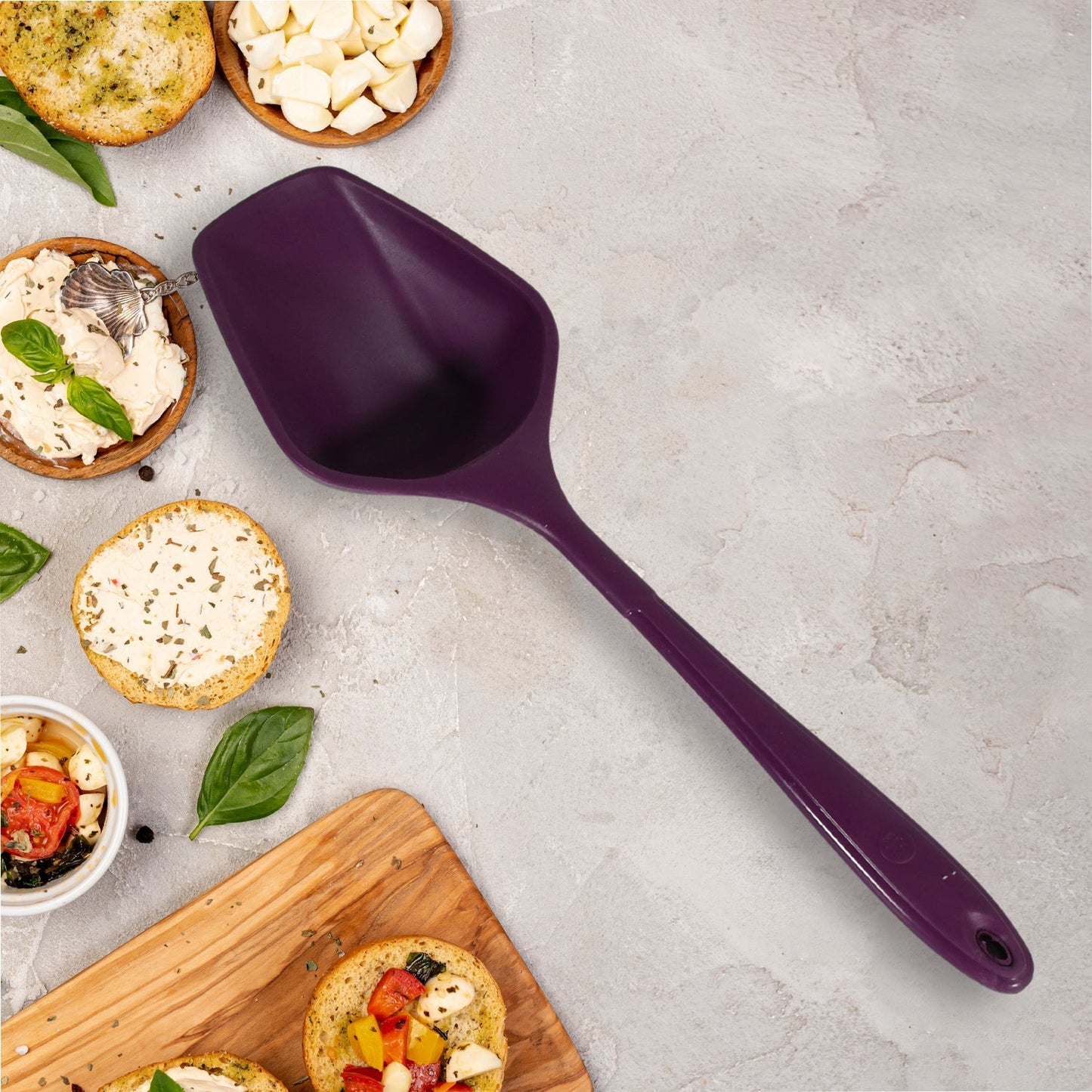 Multipurpose Silicone Spoon, Silicone Basting Spoon Non-Stick Kitchen Utensils Household Gadgets Heat-Resistant Non Stick Spoons Kitchen Cookware Items For Cooking and Baking (6 Pcs Set) Your Brand