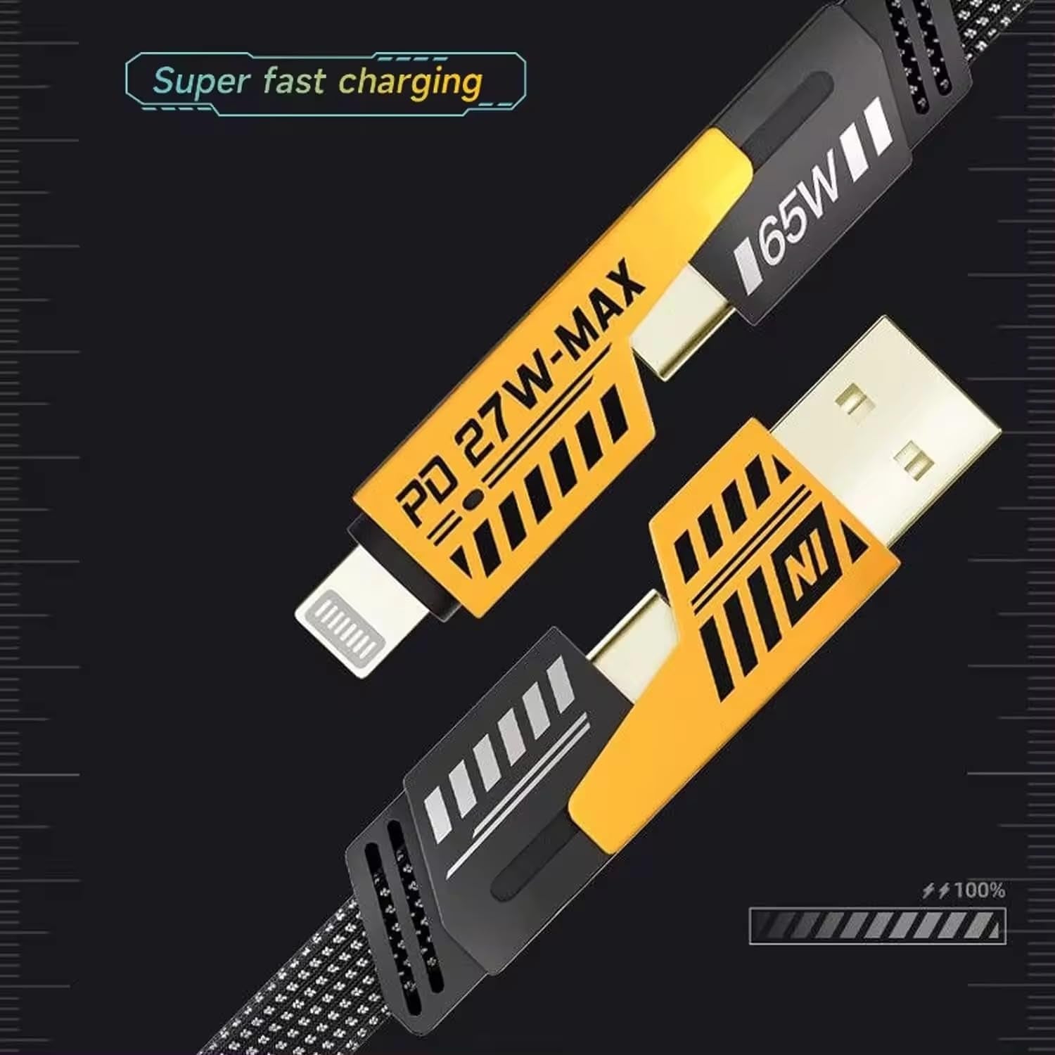 4 In 1 Fast Charging Cable (1 Pc  Loose) Wukusy