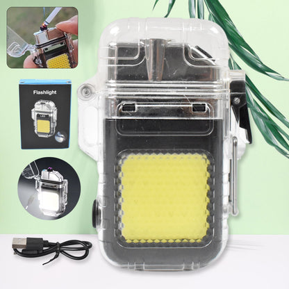 Usb Rechargeable Electric Lighter  3 Modes Cob Flashlight (1 Pc) Wukusy