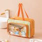 Large Waterproof Travel Duffel Bag | Cute Cartoon Storage Tote with Transparent Pocket | Random Color