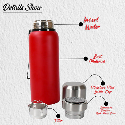 Stainless Steel Water Bottle, Fridge Water Bottle, Stainless Steel Water Bottle Leak Proof, Rust Proof, Cold & Hot Thermos steel Bottle| Leak Proof | Office Bottle | Gym | Home | Kitchen | Hiking | Trekking | Travel Bottle (Approx 600ML) Your Brand