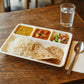 Plastic 4-Compartment Rectangular Meal Serving Tray / Plate (1 Pc / White)