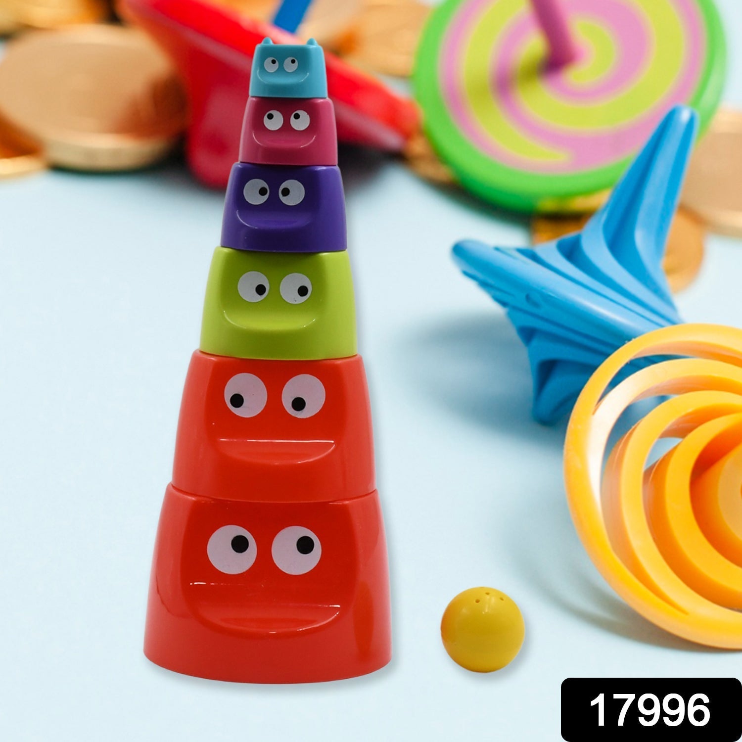 Monster Cups - Activity Toy for Babies 5+ Months Plastic Multicolor Infant & Preschool Toys Develops Motor & Reasoning Skills Birthday Gifts for Boys Girls Age 5+ Months Kids (1 Set) Your Brand