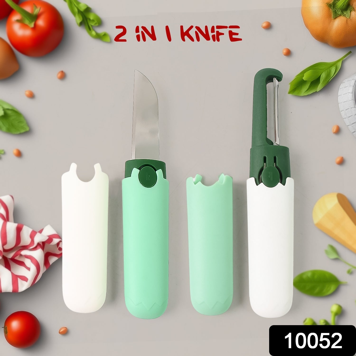 2 in 1 Knife, Multifunctional peeler Two in one fruit knife, fruit and vegetable cutting knife+sawtooth peeler, apple, carrot, potato, fruit slice antiskid Your Brand