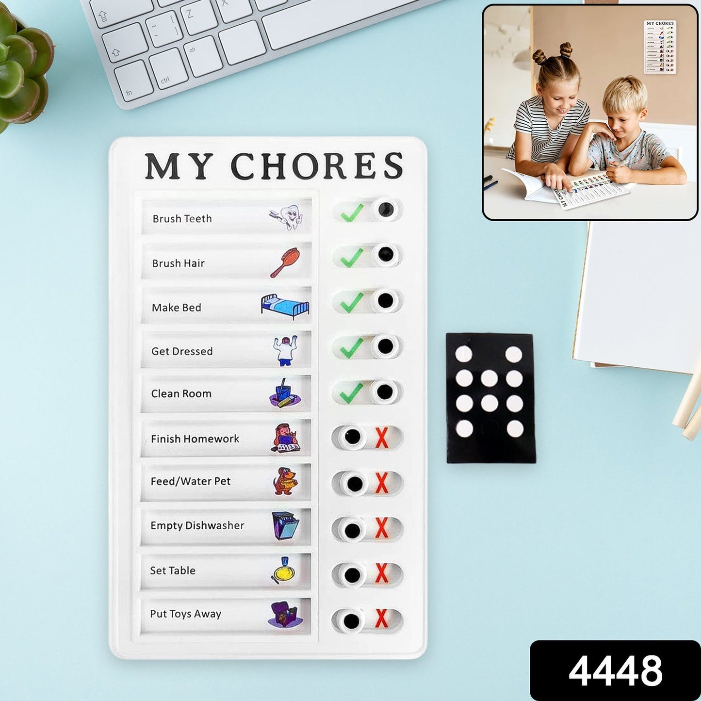 Portable Chores Note Board – Home Management Planning Memo Board (20×12 cm)