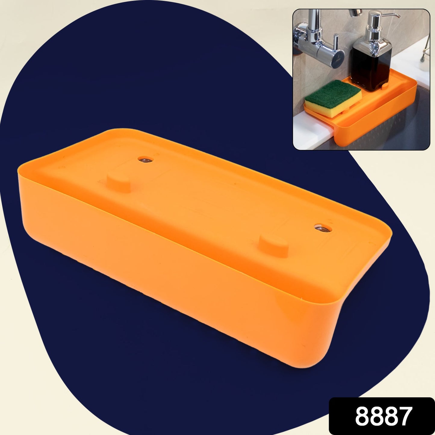 MULTI FUNCTIONAL DRAINER SHELF SINK STORAGE HOLDER Sink Colander Strainer (1 Pc)