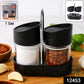 3-Piece Plastic Jar Set with Rotating Stand