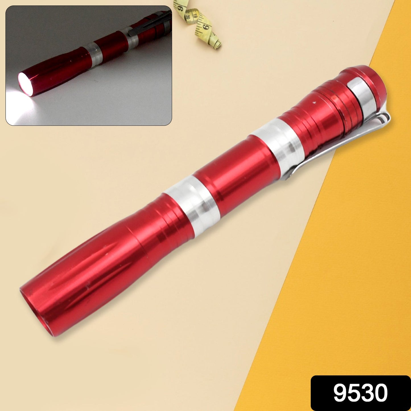 Portable Mini Torch / Flashlight LED Powerful High Lumens Pen Light with Clip, Portable Pocket Compact Torch for Emergency AA Battery operated (1 Pc / Battery not included) Your Brand