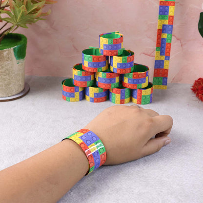 Colorful Snap Slap Bracelet Toy (12 Pc Set )