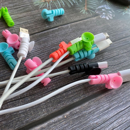 Cable Cord Protector Saver with Suction end (Suction Winder / 4 Pcs Set) Your Brand