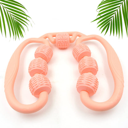 Muscle Massage Roller 8 10 Wheels Relieve Soreness Leg Muscle Roller Fitness Roller Muscle Relaxer Massage Roller Ring Clip All Round Massaging Uniform Force Elastic Pp Drop Shaped For Home Use (1 Pc) Wukusy