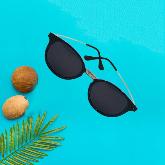 7756 Uv Protected Round Sunglasses Classic Sunglasses For Men  Women Lightweight Wukusy
