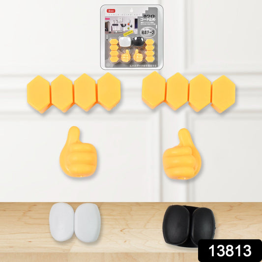Self Adhesive Hooks For Cable Clips Desktop Cable Organizer (6 Pcs Set  Mix Design) Wukusy