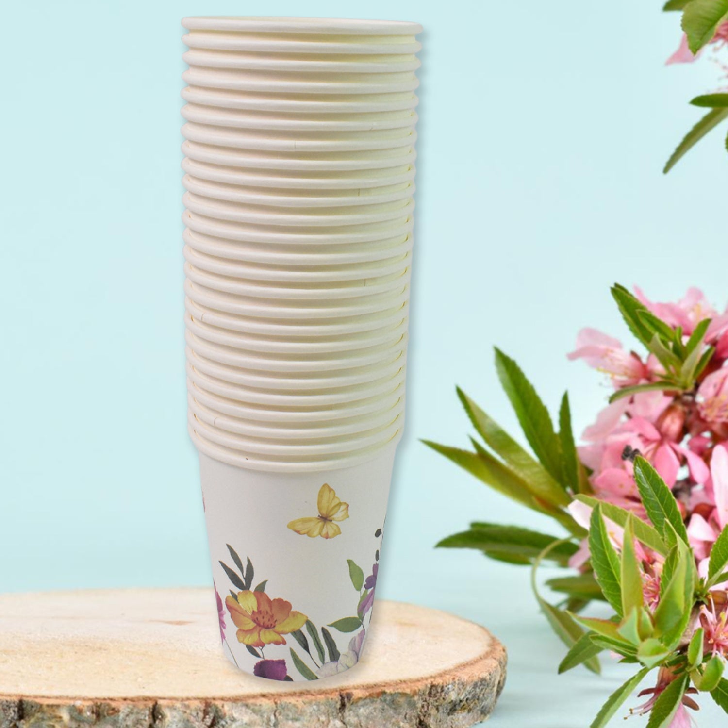 Disposable Paper Cups Disposable Tea Coffee Cups (24 Pcs Set  Mix Color  Design) Wukusy